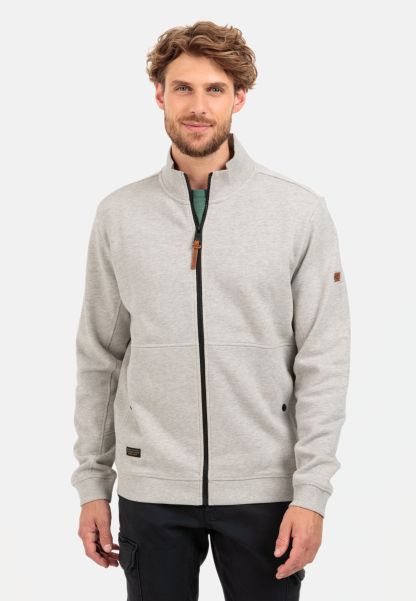 Menswear Grey Sweat Jacket With Stand-Up Collar Sweatshirts & Hoodies Camel Active Special Price