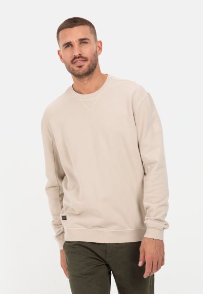 Camel Active Sweatshirts & Hoodies Menswear Timeless Sweatshirt In Pure Cotton Beige