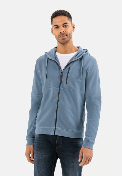 Hooded Sweat Jacket In Pure Cotton Camel Active Menswear Clearance Blue Sweatshirts & Hoodies