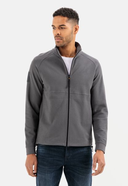 Sweatshirts & Hoodies Menswear Sweat Jacket In Pure Cotton Made-To-Order Camel Active Grey