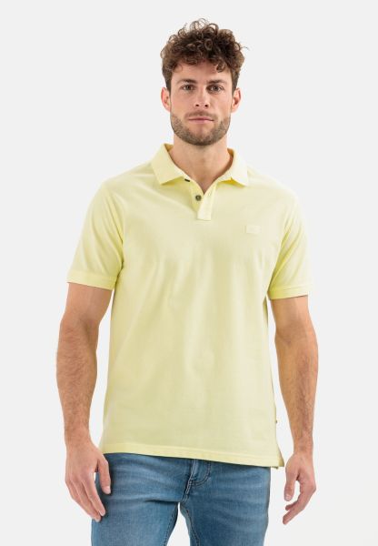 T-Shirts & Polos Menswear Piqué Polo Shirt From Pure Cotton Rare Light Yellow Camel Active