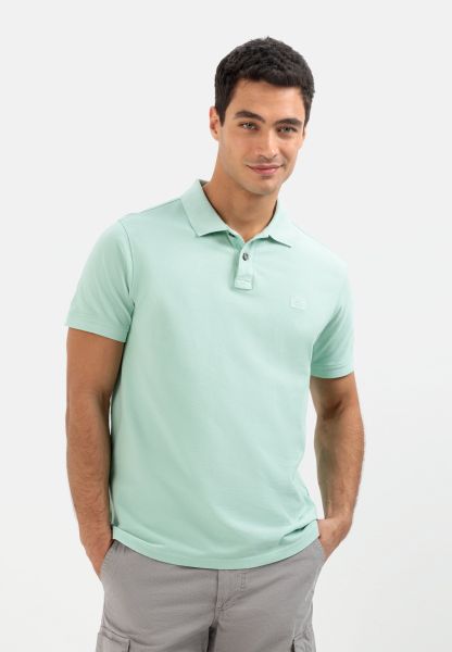 Turquoise Proven Piqué Polo Shirt From Pure Cotton Menswear T-Shirts & Polos Camel Active