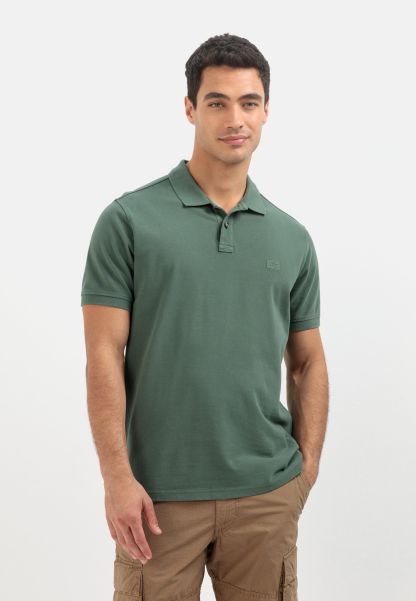 Camel Active Inviting T-Shirts & Polos Piqué Polo Shirt From Pure Cotton Menswear Green