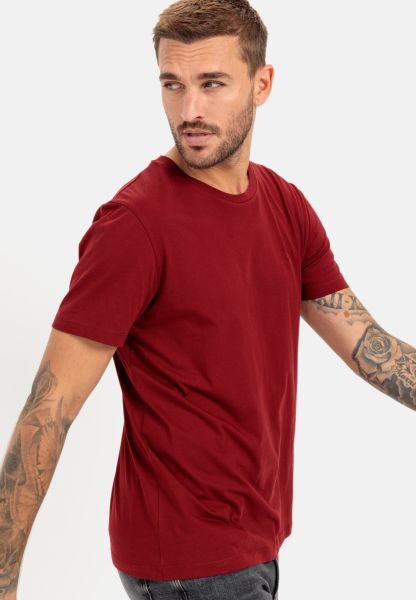 Short Sleeve T-Shirt In Organic Cotton T-Shirts & Polos Amber Red Camel Active Secure Menswear