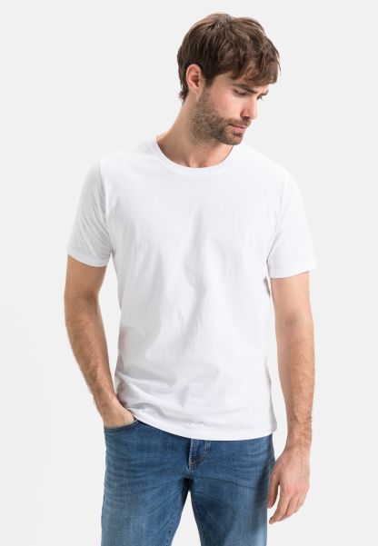 Menswear Optimize Short-Sleeve Basic T-Shirt Made From Pure Cotton White T-Shirts & Polos Camel Active