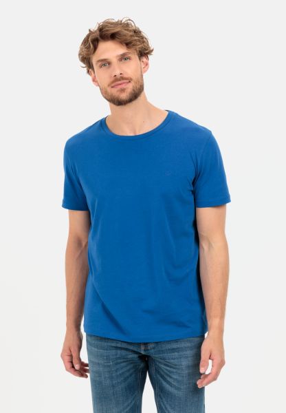 Camel Active Blue Menswear Short Sleeve T-Shirt In Organic Cotton Intuitive T-Shirts & Polos