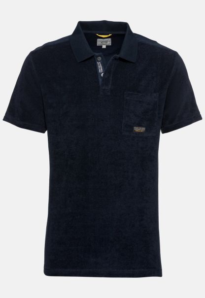 Menswear Short Sleeve Polo Shirt Made From Terry Fabric Superior Camel Active Blue T-Shirts & Polos