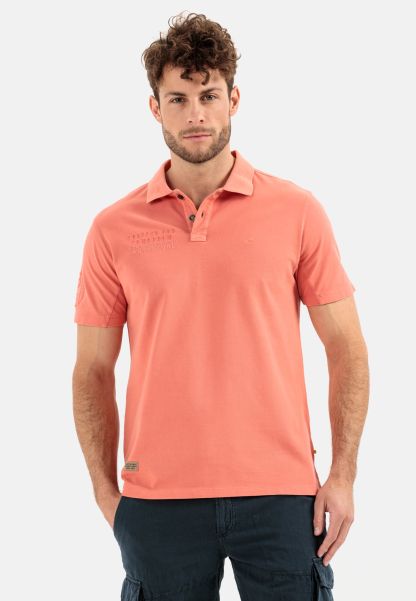 Piqué Polo Shirt From Pure Cotton Coral Red Menswear Camel Active T-Shirts & Polos Top