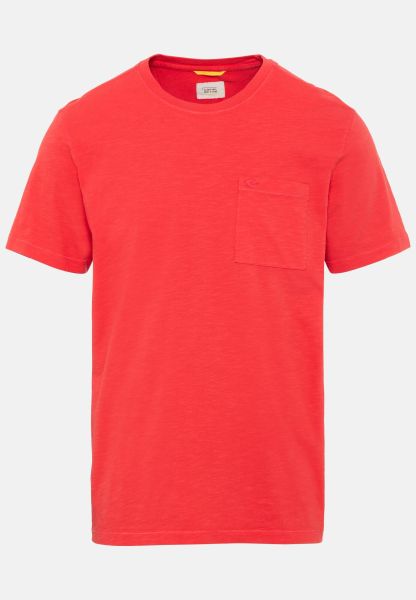 Best Camel Active Red T-Shirts & Polos Menswear Short-Sleeved T-Shirt In Organic Cotton