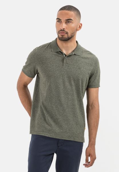 Reliable T-Shirts & Polos Green Short Sleeve Poloshirt Made From Cotton Mix Camel Active Menswear