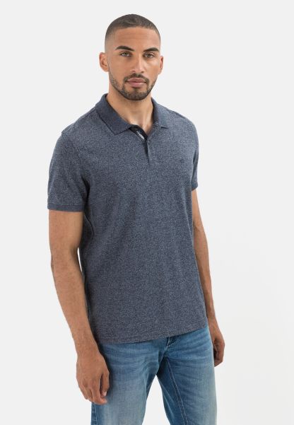 Menswear Blue Revolutionize T-Shirts & Polos Camel Active Short Sleeve Poloshirt Made From Cotton Mix