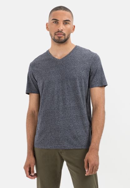 Menswear Camel Active Reduced To Clear Short Sleeve T-Shirt From Organic Cotton T-Shirts & Polos Dark Blue