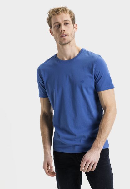 T-Shirts & Polos Professional Camel Active Menswear Short-Sleeve T-Shirt Made From Pure Cotton Blue