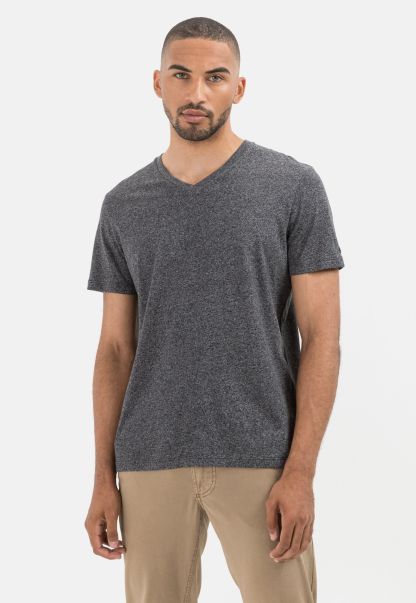Short Sleeve T-Shirt From Organic Cotton Dark Grey T-Shirts & Polos Camel Active Stylish Menswear
