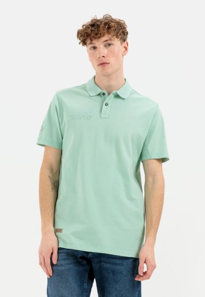 Piqué Polo Shirt From Pure Cotton Turquoise Camel Active Budget-Friendly Menswear T-Shirts & Polos