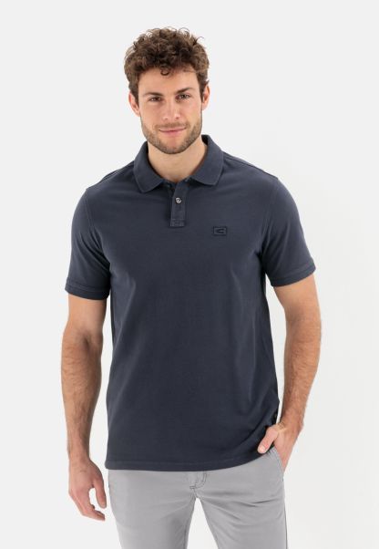 Piqué Polo Shirt From Pure Cotton User-Friendly Menswear Camel Active T-Shirts & Polos Dark Blue