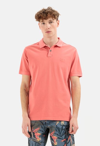 Camel Active T-Shirts & Polos 2024 Piqué Polo Shirt From Pure Cotton Menswear Light Red