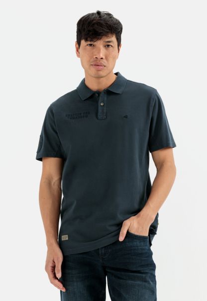 Offer T-Shirts & Polos Menswear Piqué Polo Shirt From Pure Cotton Camel Active Dark Blue