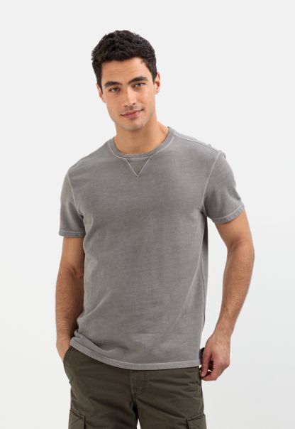 Organic Cotton Short Sleeve T-Shirt Menswear T-Shirts & Polos Easy-To-Use Grey Camel Active