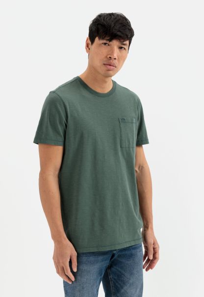 T-Shirts & Polos Short-Sleeved T-Shirt In Organic Cotton Green Deal Camel Active Menswear