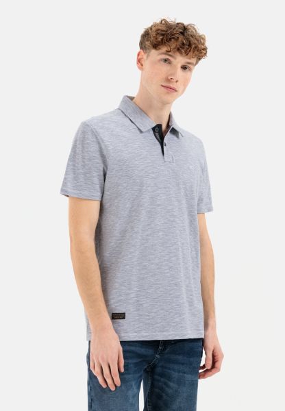 Organic Short Sleeve Polo Shirt In Regular Fit Light Grey T-Shirts & Polos Camel Active Menswear