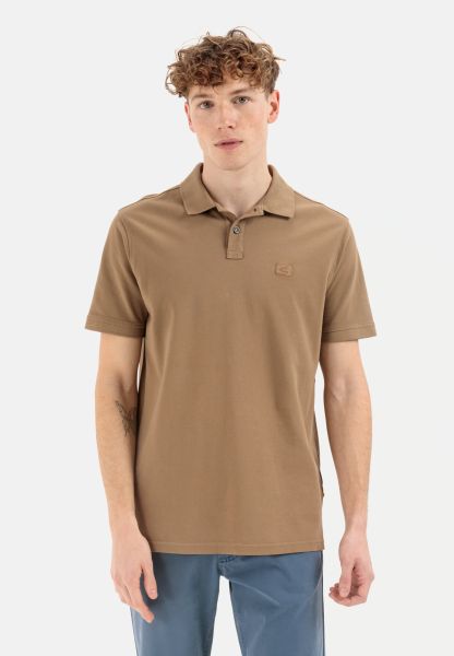Menswear T-Shirts & Polos Camel Active Piqué Polo Shirt From Pure Cotton Brown Contemporary