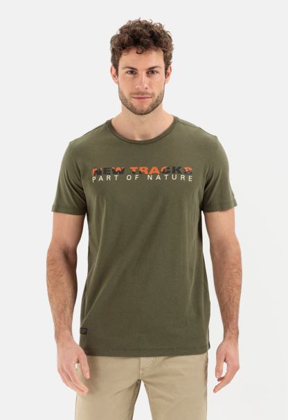 Quality T-Shirts & Polos Olive Brown Organic Cotton Short Sleeve T-Shirt Camel Active Menswear