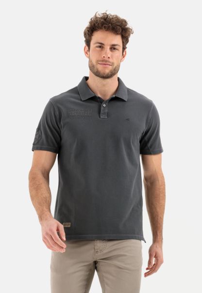 Anthracite Menswear T-Shirts & Polos Secure Camel Active Piqué Polo Shirt From Pure Cotton