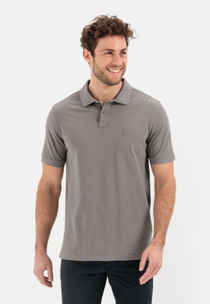 T-Shirts & Polos Piqué Polo Shirt From Pure Cotton Efficient Menswear Grey Camel Active