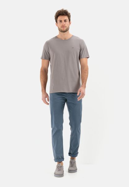 Short Sleeve T-Shirt In Organic Cotton Camel Active Grey Vivid T-Shirts & Polos Menswear