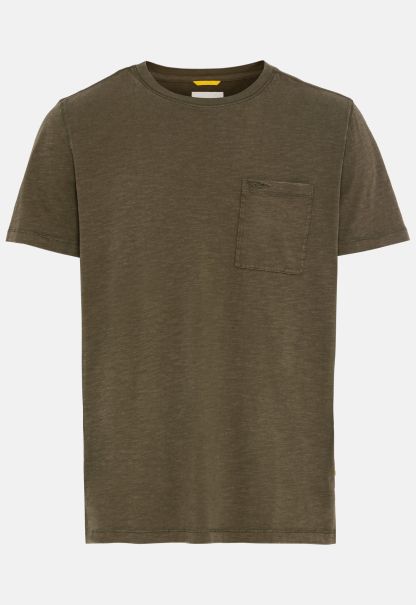 T-Shirts & Polos Short Sleeve T-Shirt In Organic Cotton Menswear Classic Camel Active Olive-Brown