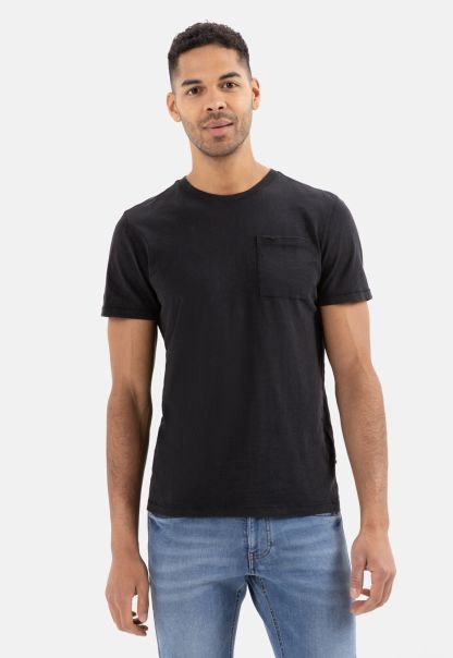 Black Short Sleeve T-Shirt In Organic Cotton Money-Saving T-Shirts & Polos Camel Active Menswear