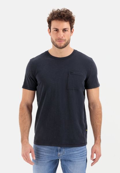 Camel Active Latest Short Sleeve T-Shirt In Organic Cotton Dark Blue T-Shirts & Polos Menswear