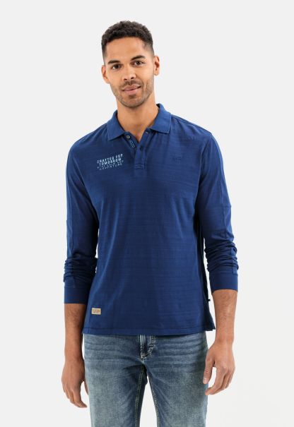 Blue Camel Active 2024 Long-Sleeved Polo Shirt In Pure Cotton Menswear T-Shirts & Polos