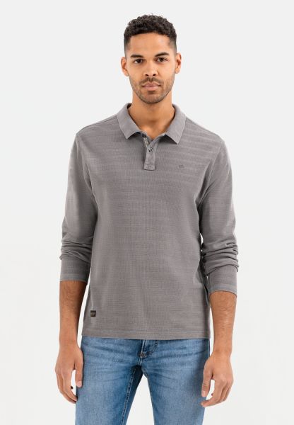 Grey Camel Active Menswear Exquisite Longsleeve Polo Shirt In Cotton T-Shirts & Polos