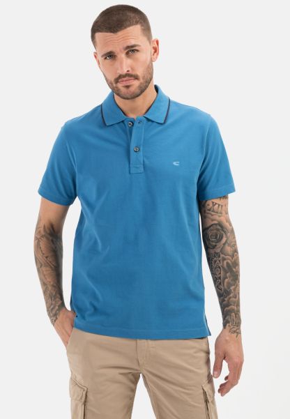 Menswear Shortsleeve Poloshirt Made From Pure Cotton Blue Camel Active Streamlined T-Shirts & Polos
