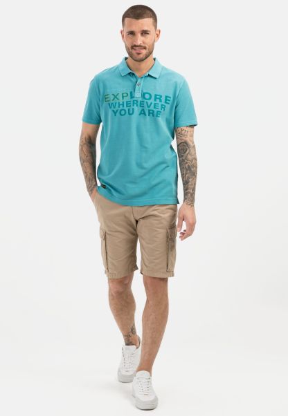 Turquoise Menswear T-Shirts & Polos Cotton Short Sleeve Polo Shirt Camel Active Tough