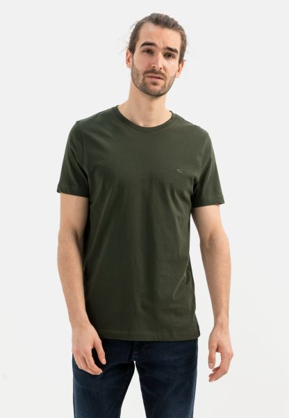 T-Shirts & Polos Deal Olive Camel Active Menswear Basic T-Shirt With Round Neck In Organic Cotton