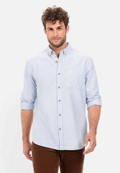 Simple Oxford Long Sleeve Shirt Shirts Light Blue Menswear Camel Active