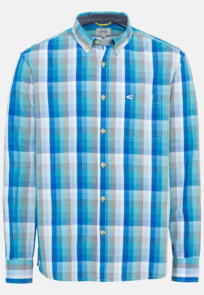 Shirts Check Shirt In Pure Cotton Menswear Vintage Blue Camel Active