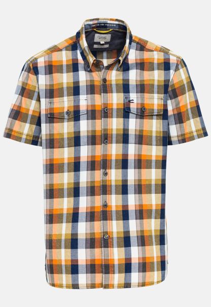 Camel Active Short Sleeve Shirt With Check Pattern Buy Shirts Menswear Olive Green