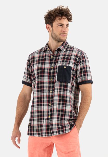 Blue Shirts Check Shirt From Pure Cotton Camel Active Menswear Limited