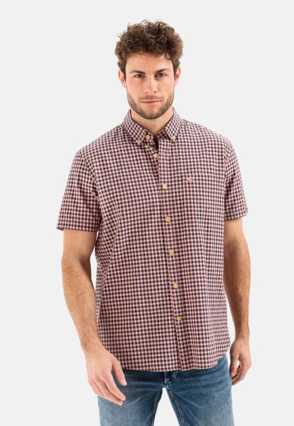 Sale Short Sleeve Shirt In Pure Cotton Shirts Menswear Red Camel Active