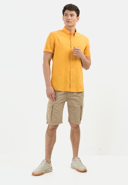 Craft Orange Short Sleeve Shirt In Regular Fit Menswear Shirts Camel Active