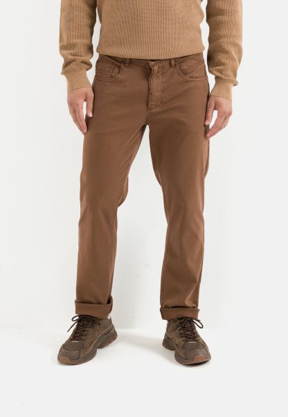 Cutting-Edge Relaxed Fit 5-Pocket Trousers Jeans Menswear Brown Camel Active