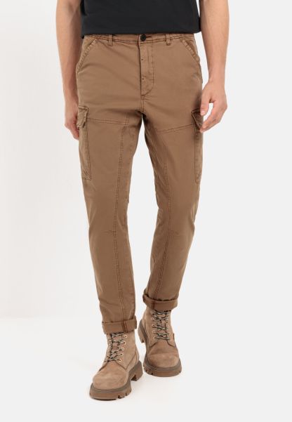 Camel Active Menswear Guaranteed Trousers Tapered Fit Cargo Trousers Dark Brown