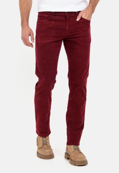 Trousers Regular Fit 5-Pocket Corduroy Trousers Red Menswear Camel Active Must-Go Prices