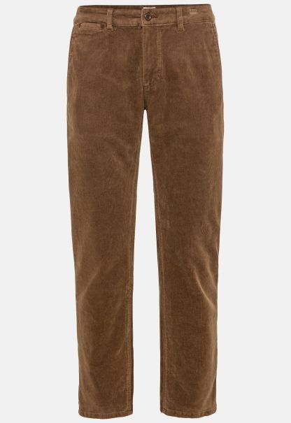 Menswear Relaxed Fit  Corduroy Chino With Thermal Lining Trousers Brown Camel Active Cost-Effective