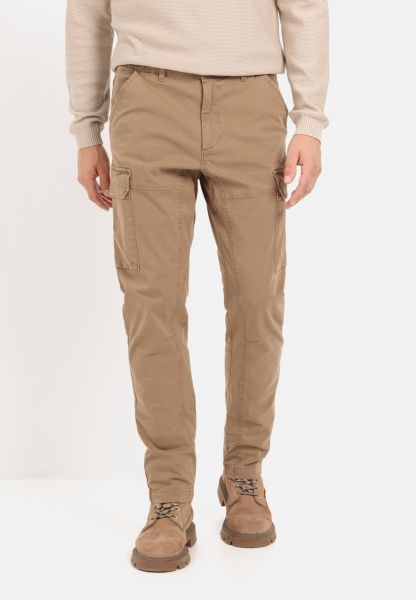 Trousers Menswear Camel Active Tapered Fit Cargo Trousers Beige-Brown Genuine