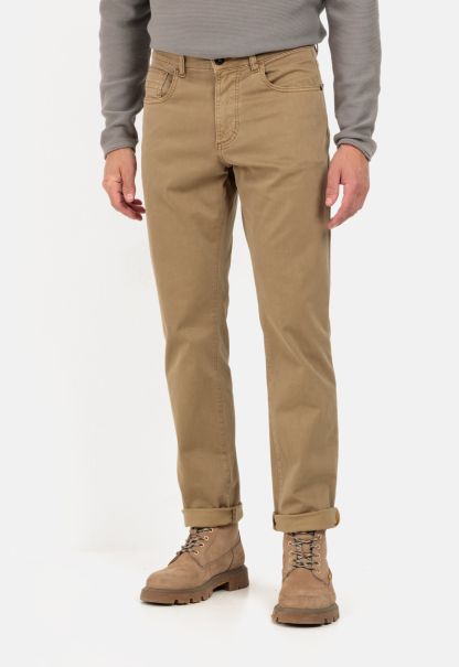 Brown Menswear Relaxed Fit 5-Pocket Trousers Stylish Trousers Camel Active